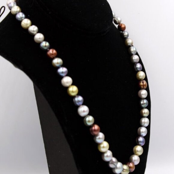 Honora Multicolor Pearl Necklace SS Clasp - Picture 3 of 7